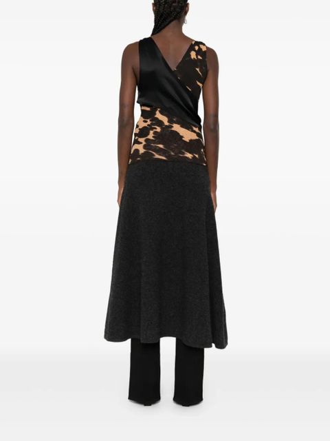 Nanushka draped print top - Brown