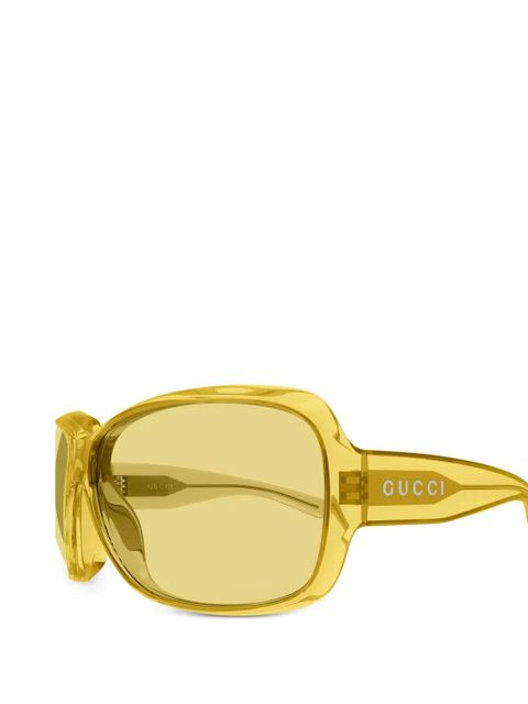 Gucci Eyewear oversized geometric-frame sunglasses - Yellow