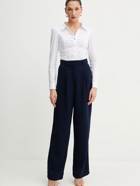 Morgan koszula damska kolor biały slim z kołnierzykiem klasycznym CARAM1.N