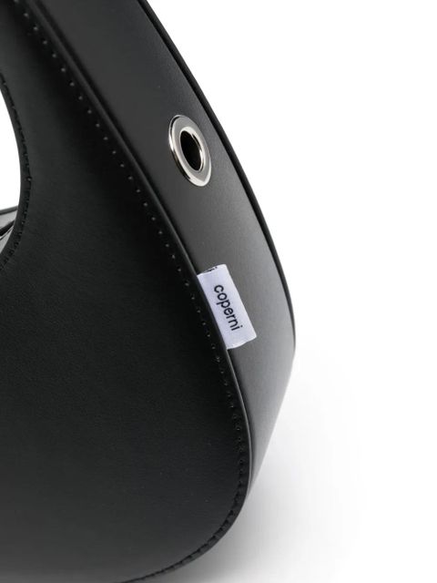 Coperni Swipe triangular leather tote bag - Black