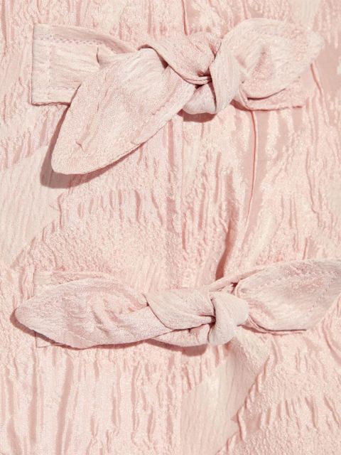 GANNI bow-detailing cloqué skort - Pink