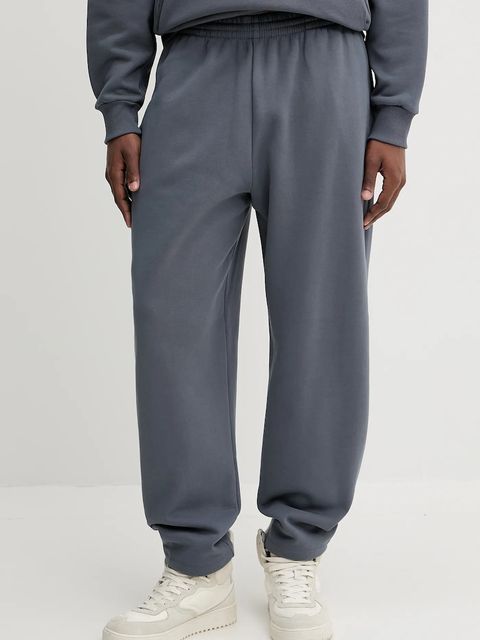 Pangaia spodnie dresowe bawełniane kolor szary gładkie 10001759