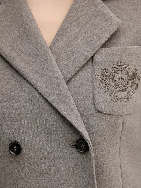 Tommy Hilfiger marynarka kolor beżowy dwurzędowa gładka WW0WW48696