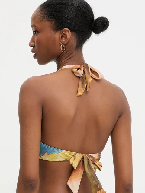 Answear.LAB biustonosz kąpielowy kolor żółty miękka miseczka