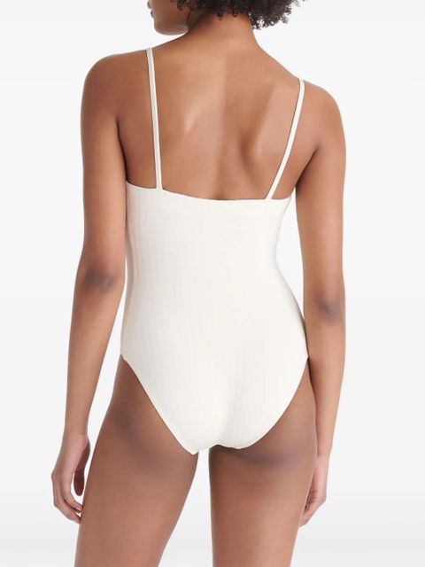 ERES Tropicalia ribbed swimsuit - White