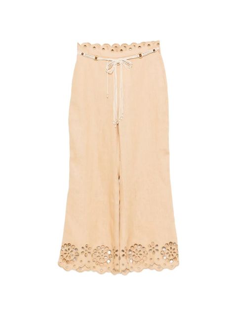 ZIMMERMANN eyelet-detail tie-fastening trousers - Neutrals - zdjęcie produktu nr 1