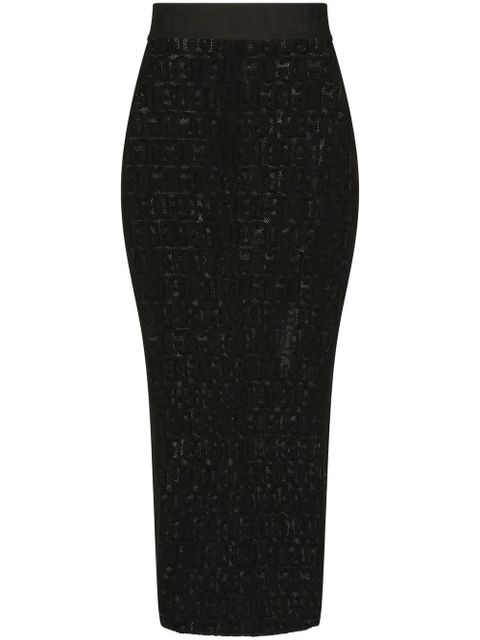 Dolce & Gabbana DG-logo tulle pencil skirt - Black - zdjęcie produktu nr 1