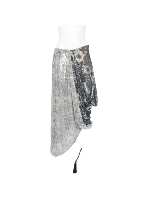 Maison Margiela sequin-embellished floral-print skirt - Grey - zdjęcie produktu nr 1