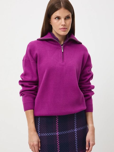 Medicine sweter damski kolor fioletowy z półgolfem - zdjęcie produktu nr 1