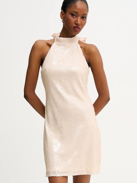 Answear.LAB sukienka kolor biały maxi rozkloszowana