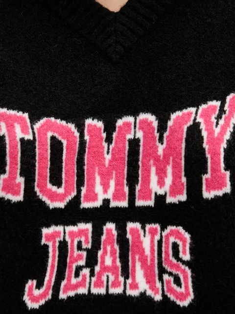 Tommy Jeans sweter z domieszką wełny damski kolor czarny DW0DW21711