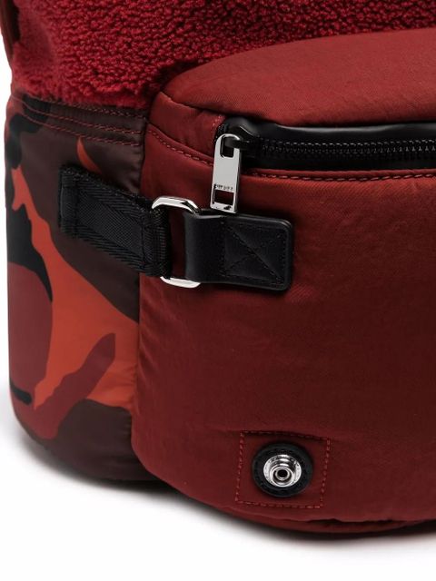 Diesel logo-patch panelled backpack - Red