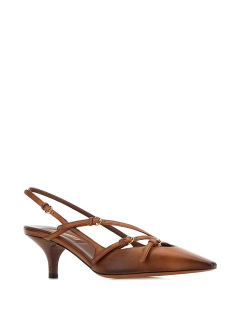 Miu Miu 55mm leather slingback pumps - Brown - zdjęcie produktu nr 2