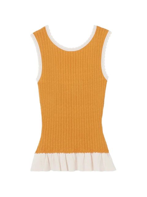 Claudie Pierlot ruffled scallop top - Yellow - zdjęcie produktu nr 1