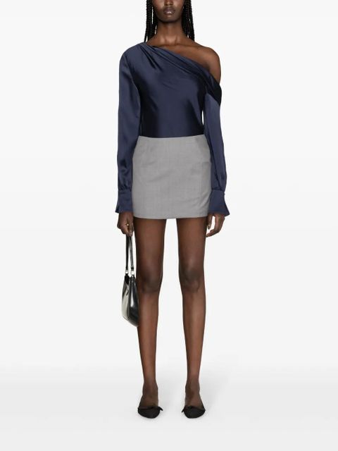 Simkhai Alice asymmetric draped-shoulder blouse - Blue - zdjęcie produktu nr 2