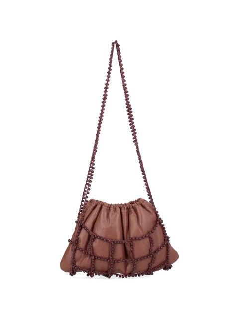 Alysi beaded leather shoulder bag - Brown - zdjęcie produktu nr 2