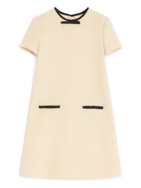 Valentino Garavani bow-embellished tweed dress - Neutrals