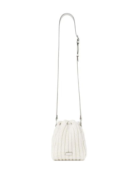 Jimmy Choo mini Cinch knitted mini bag - White - zdjęcie produktu nr 2