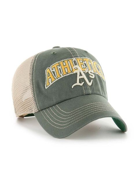 47 brand czapka z daszkiem MLB Oakland Athletics kolor zielony z aplikacją B-TSCLA18LAP-BTB