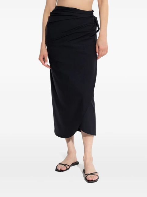 Hunza G ruched midi skirt - Black