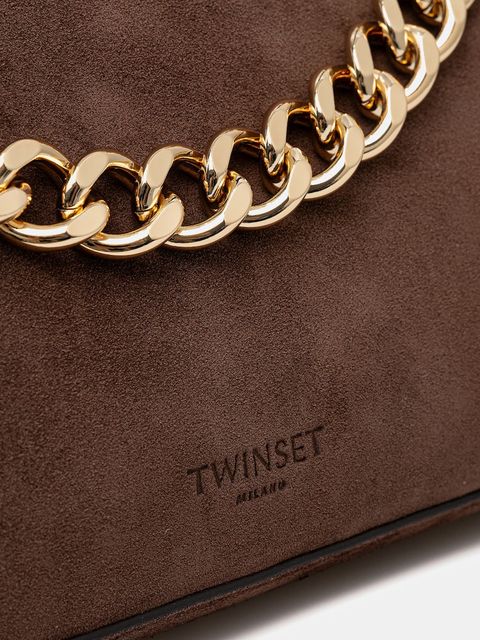Twinset torebka zamszowa kolor brązowy 252TB7162