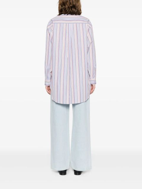 ETRO Pegaso-embroidered striped shirt - Blue