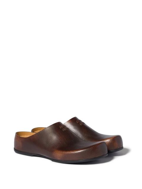 Miu Miu grained leather mules - Brown - zdjęcie produktu nr 2