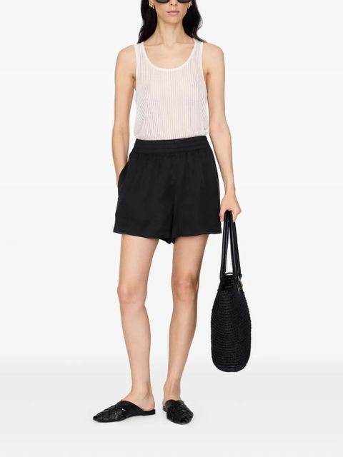 ANINE BING Kam elasticated-waist shorts - Black