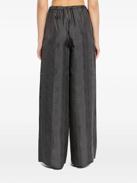 Max Mara Clarino striped drawstring trousers - Black