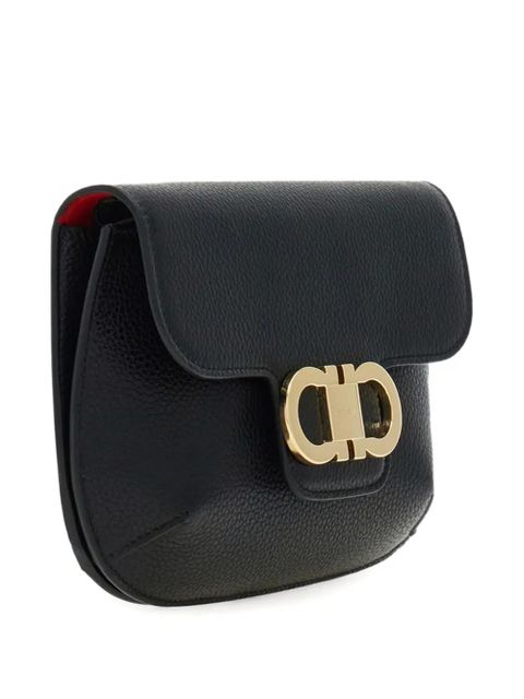 Ferragamo mini double-Gancini cross body bag - Black