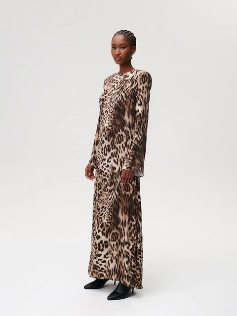 Undress Code sukienka kolor brązowy maxi rozkloszowana 982