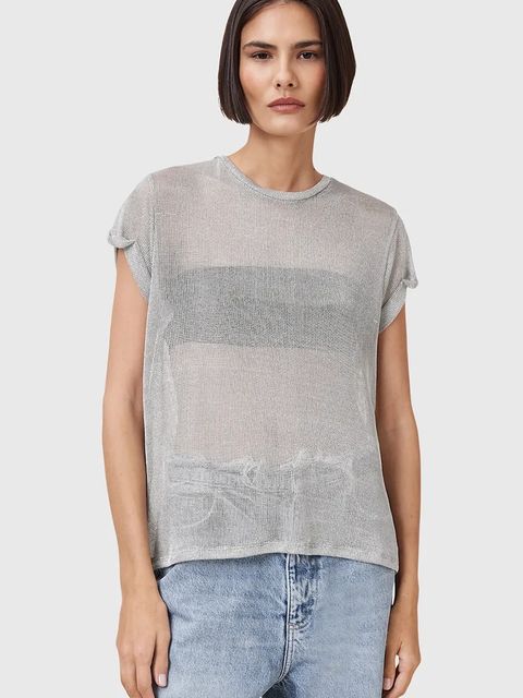 AllSaints bluzka THEA damska kolor srebrny W207JC - zdjęcie produktu nr 1