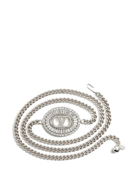 Valentino Garavani VLogo signature chain belt with crystals - Silver - zdjęcie produktu nr 2