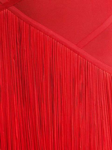 Herve Leger sukienka Josephine kolor czerwony mini dopasowana FRI8513807