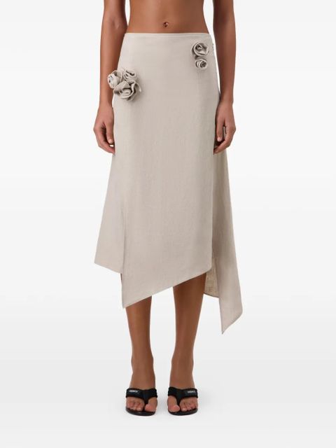 Coperni knotted flower midi skirt - Neutrals
