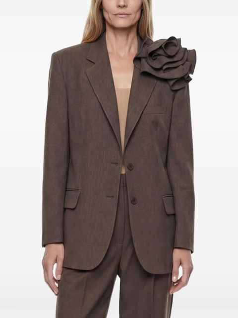 Magda Butrym floral-appliqué blazer - Brown - zdjęcie produktu nr 1