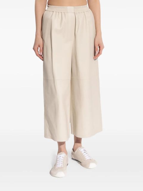 LOEWE cropped leather trousers - Neutrals
