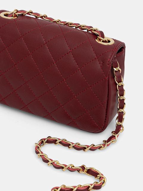 Answear.LAB torebka skórzana kolor bordowy