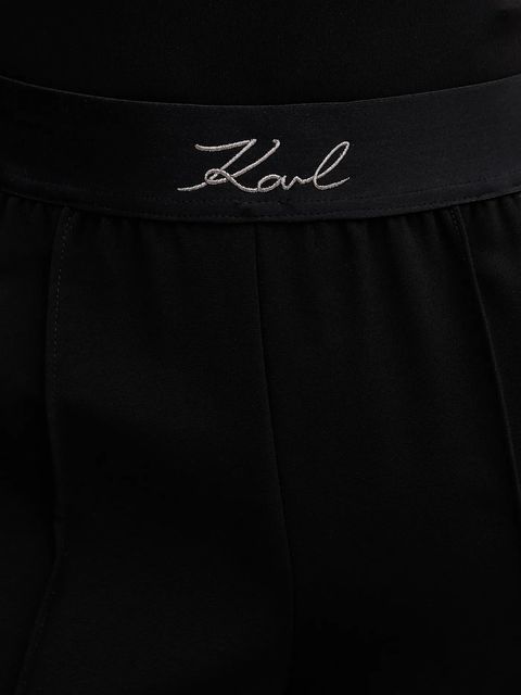 Karl Lagerfeld spodnie damskie kolor czarny proste high waist B1W10014 - zdjęcie produktu nr 2