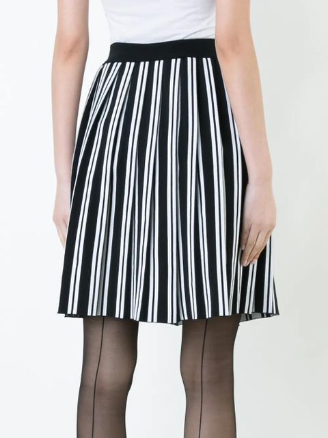 Balenciaga striped pleat skirt - Black