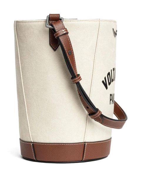 Zadig&Voltaire logo-print bucket bag - White