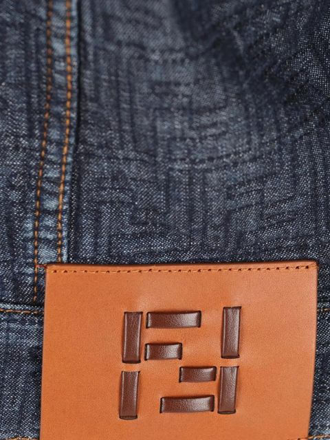 FENDI monogram cropped jacket - Blue