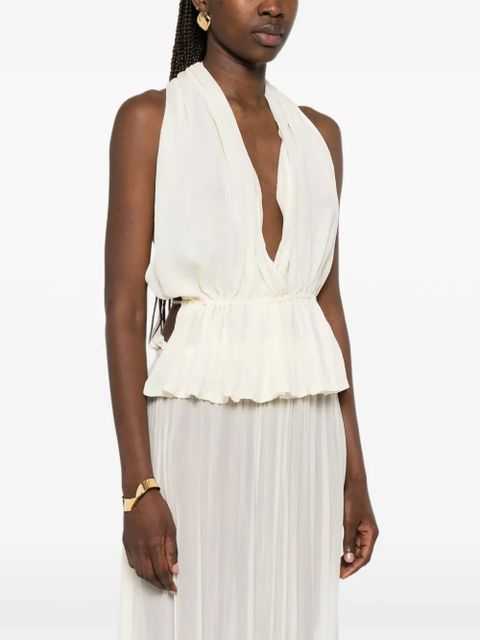Aya Muse Palli halterneck top - Neutrals