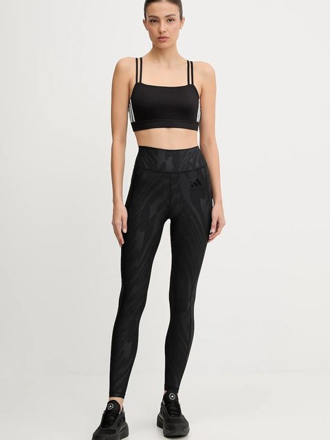 adidas Performance legginsy treningowe Optime damskie kolor czarny wzorzyste JV5185 - zdjęcie produktu nr 2