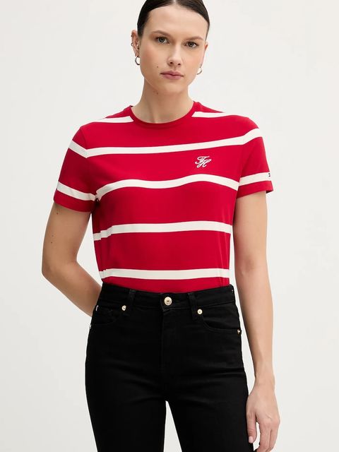 Tommy Hilfiger t-shirt damski kolor czerwony WW0WW47809 - zdjęcie produktu nr 1