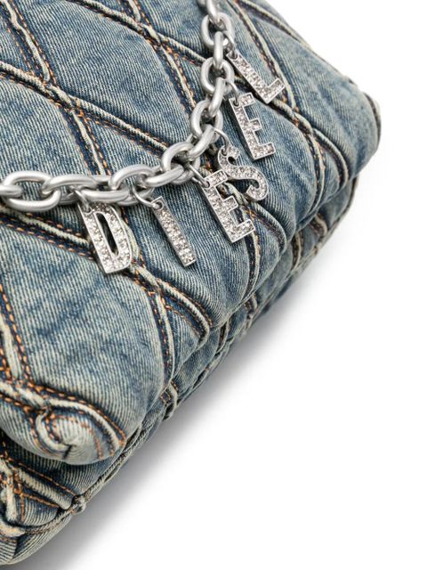 Diesel Charm-D denim shoulder bag - Blue