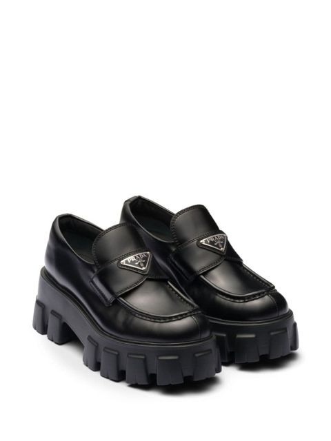 Prada 55mm Monolith leather loafers - Black