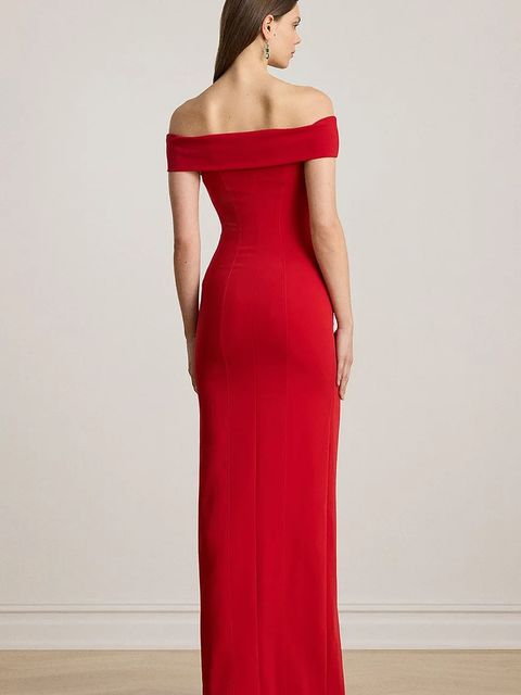 Lauren Ralph Lauren sukienka kolor czerwony maxi dopasowana 253982109