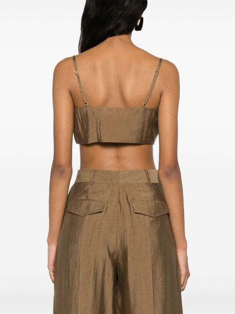 Cult Gaia Tereza square-neck crop top - Brown