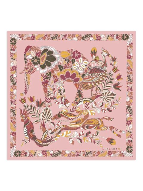 Longchamp Forêt silk scarf - Pink - zdjęcie produktu nr 1